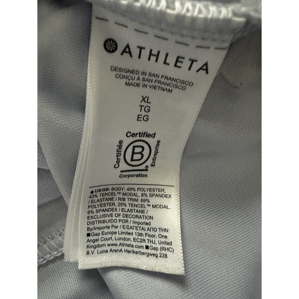Athleta Seasoft Rib 1/4 Zip Popover Women's Light Blue Long Sleeve Top Size‎ XL - Picture 8 of 8